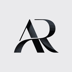 Elegant ar letter mark logo design abstract modern typography monogram for branding