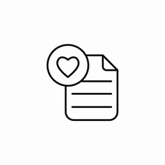 document with heart icon sign vector