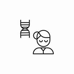 person with dna strand icon sign vector
