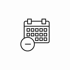 removed calendar date icon sign vector
