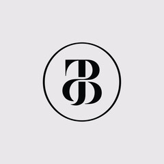 Elegant monogram logo design featuring intertwined tb letters in a circle for branding