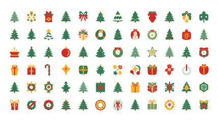 Decorative Christmas Tree and Holiday Element Collection