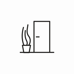 interior door plant icon sign vector