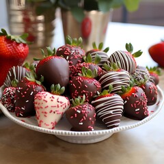 chocolate cake with strawberries