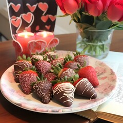 strawberries and chocolate