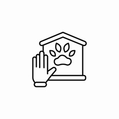don't touch animals icon sign vector