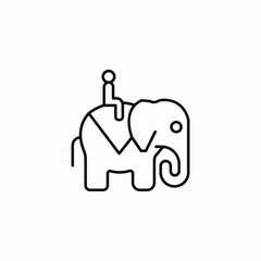 elephant with person icon sign vector