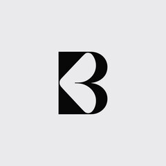 Minimalist black and white logo design featuring a stylish butterfly shape within the letter b