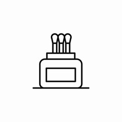 jar makeup swabs icon sign vector