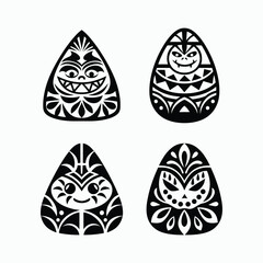 Tribal Face Ornament Decorative Pattern Abstract Cultural Creative Design Vector Illustration