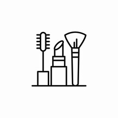 mascara lipstick brush icon sign vector