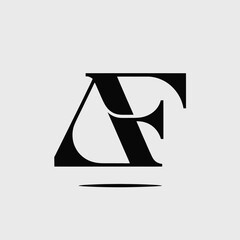 Modern monogram 'af' symbol clean minimalist geometric logo design elegant typography emblem