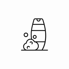shampoo bottle bubbles icon sign vector