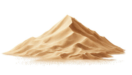 A large pile of tan sand, sculpted into a peak