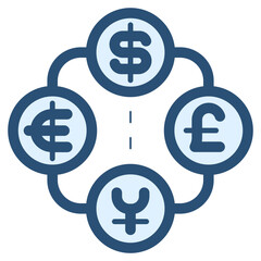 major currency include dollar euro poundsterling and yen icon