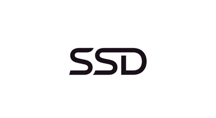 Modern ssd logo design clean typographic monogram for tech and data storage brands