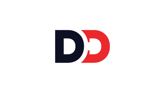 Modern double d logo design bold red and navy letters brand identity graphic