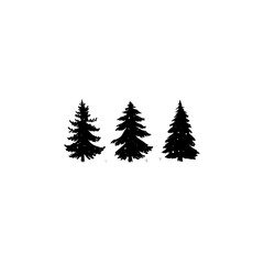Obraz premium Various Christmas tree silhouette 