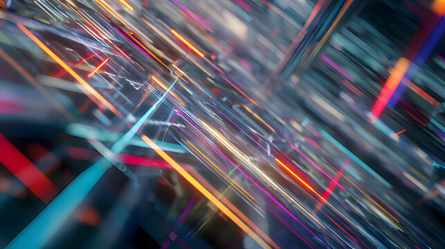 Abstract geometric patterns and light trails in modern tech aesthetic. - Powered by Adobe