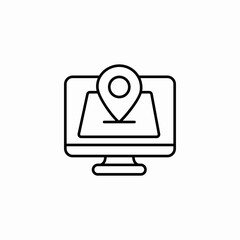 location map monitor icon sign vector