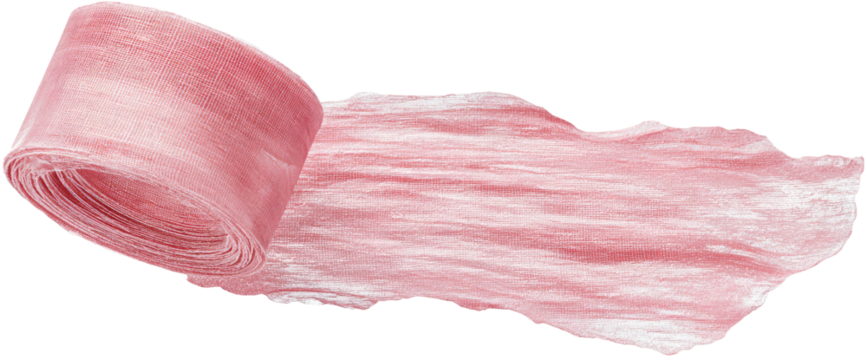 Rolled, pink, textured candy strip
