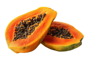 Two halves of a papaya, close-up (1)