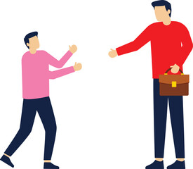 Business Role, businessman being pointed at by his boss. pressure of society

