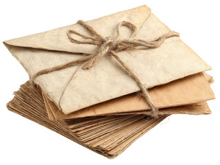 Stack of aged letters tied with twine