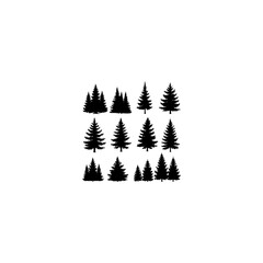 Obraz premium Christmas Trees Pictogram Set 