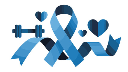 Blue Ribbon awareness campaign for health and fitness.