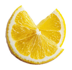 Close-up of a lemon slice, two segments
