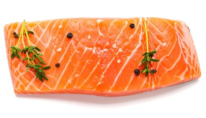 Fresh salmon fillet, seasoned with herbs and spices