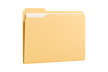 Yellow office folder with paper document isolated on black background organization file management tool business stationery concept office supply corporate design document