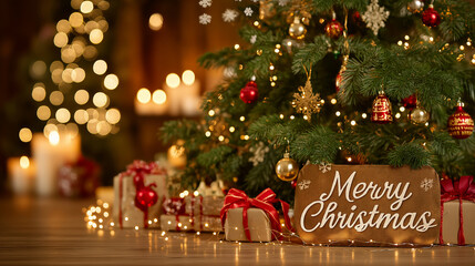 A cozy, festive Christmas background for greeting cards