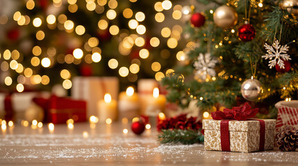 A cozy, festive Christmas background for greeting cards