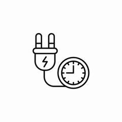 scheduled power supply icon sign vector