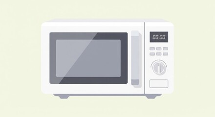 Modern Microwave Oven Flat Illustration