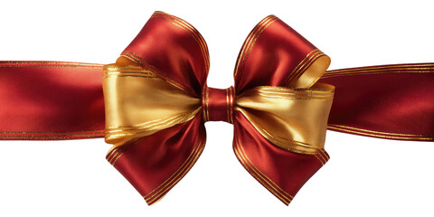 Red and gold ribbon bow on black background (1)