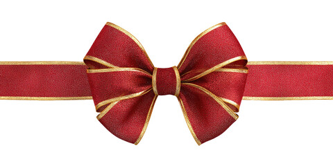 A rich maroon bow, tied with gold-trimmed ribbon, sits atop a horizontal band of the same maroon ribbon