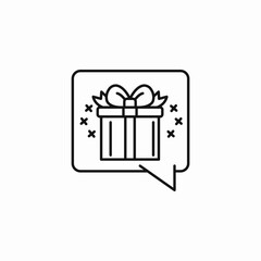 gift box message icon sign vector