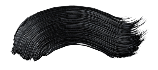 Black mascara swipe against a black background