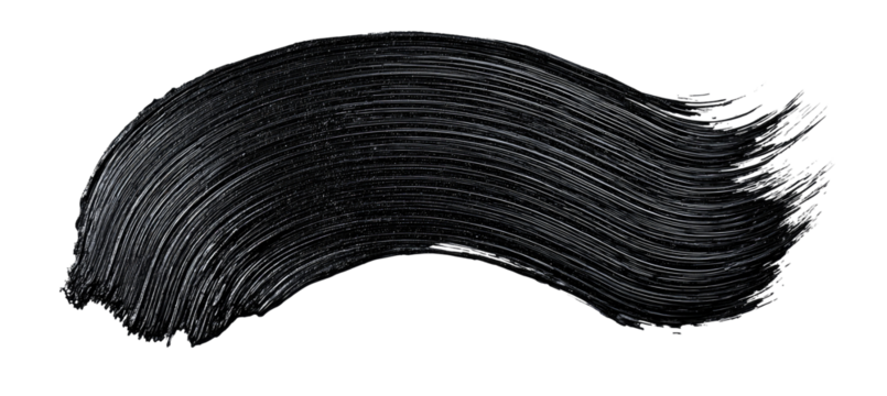 Black mascara swipe against a black background