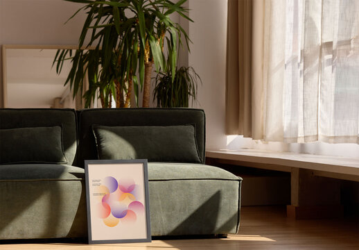 Frame mockup in Stylish Living Room 