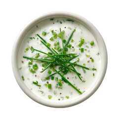 Creamy white sauce, garnished with fresh chives