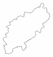 Northamptonshire county outline map