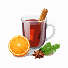 Gl&uuml;hwein-Tasse mit Zimt und Orange
