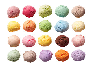 Colorful ice cream scoops arranged in a grid pattern (2)