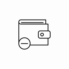 remove wallet money icon sign vector