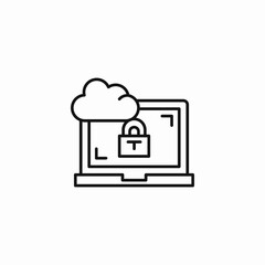 secure cloud storage icon sign vector