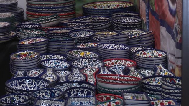 Pottery and ceramics are made by hand, especially in cities like Hebron.